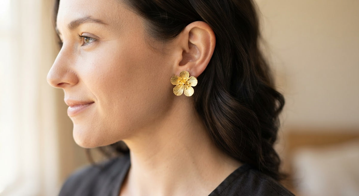 Golden Flower Earrings