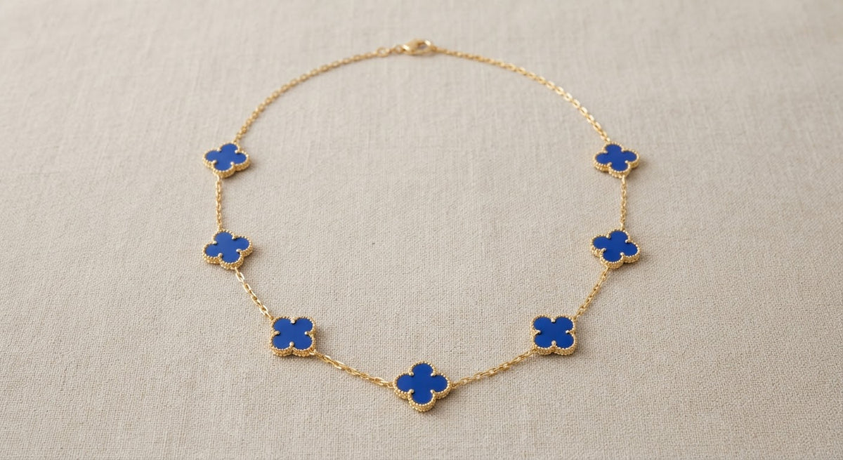 Blue Clover Necklace