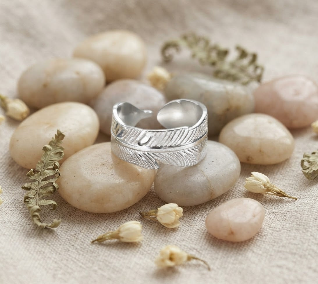 Silver Feather Wrap Ring