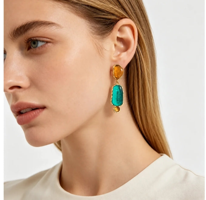 Lagoon Amber Earrings