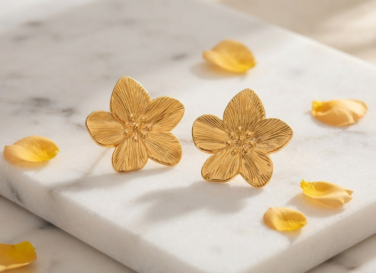 Golden Flower Earrings