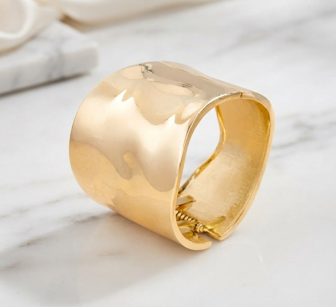 Wide gold cuff