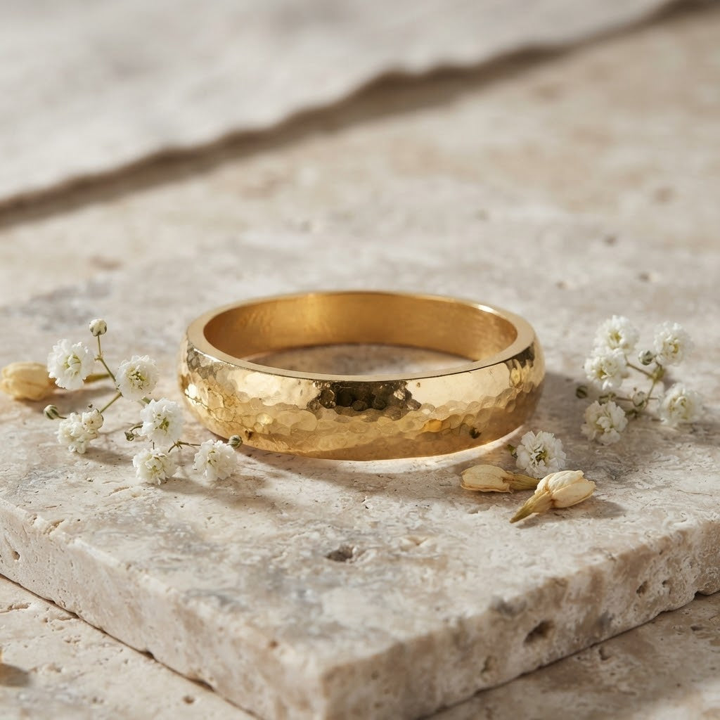 Golden Hammered Bangle